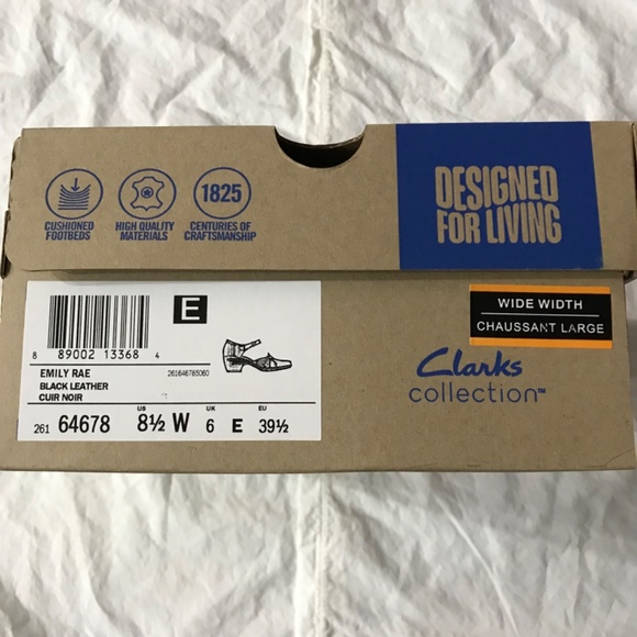 NEW Clarks Leather Emily Rae Black Pump Women's Size 8.5 Wide Ankle Strap - Picture 15 of 16